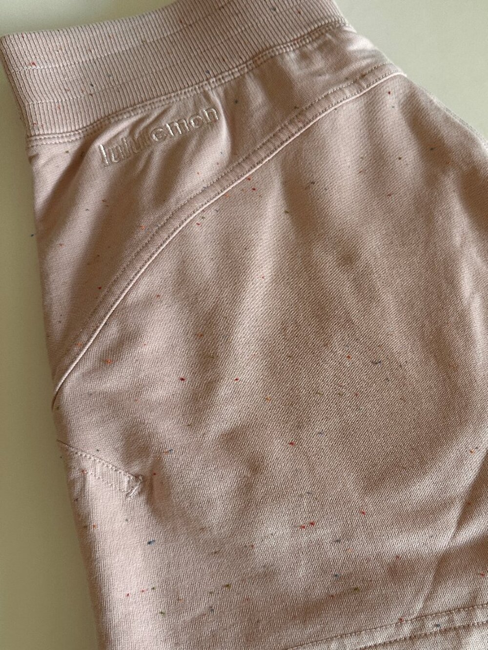 Lululemon pink Confetti speckled shorts